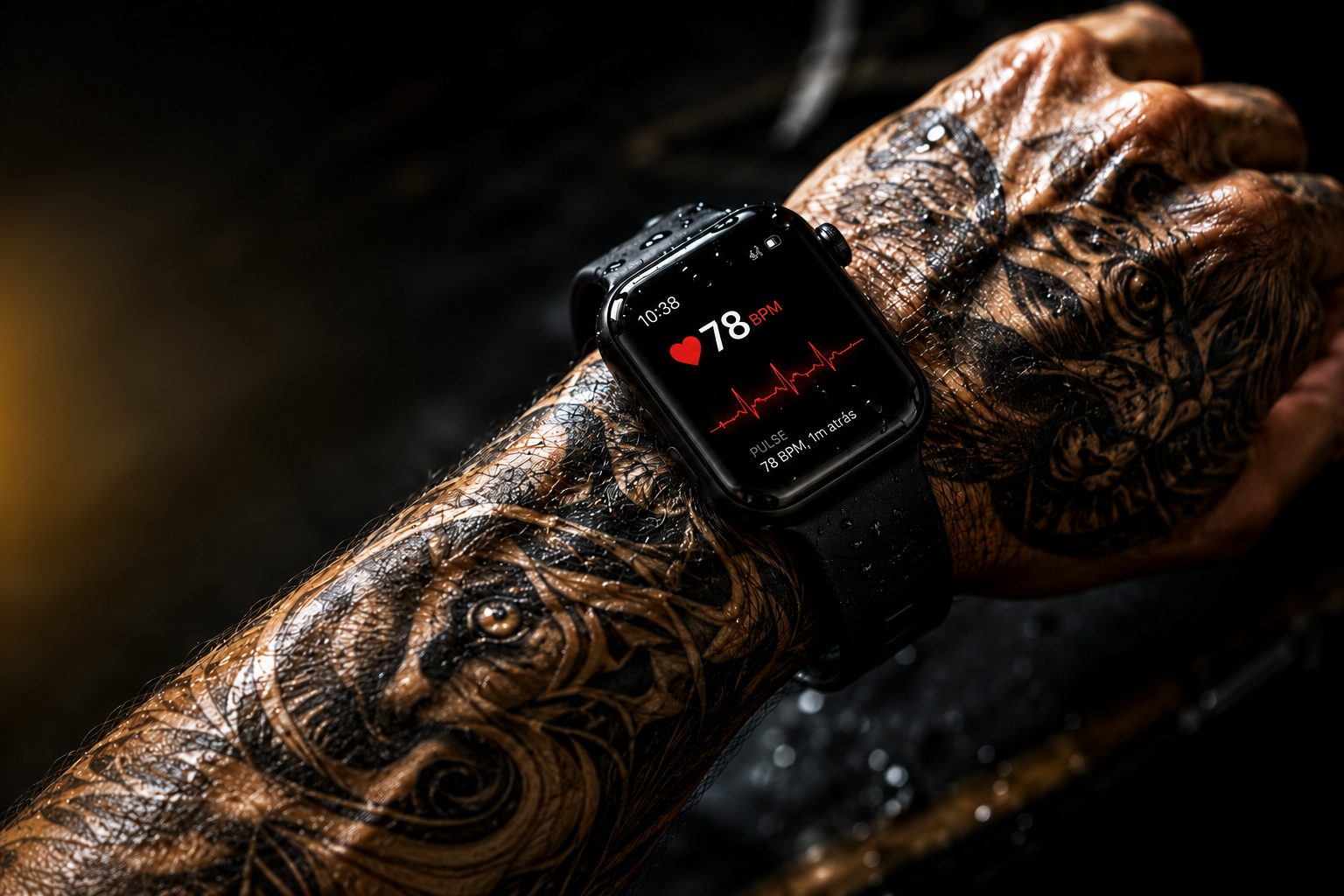 Apple Watch com tatuagem no pulso — solução Sensor Tattoo Fix para sensor não reconhecer braço tatuado