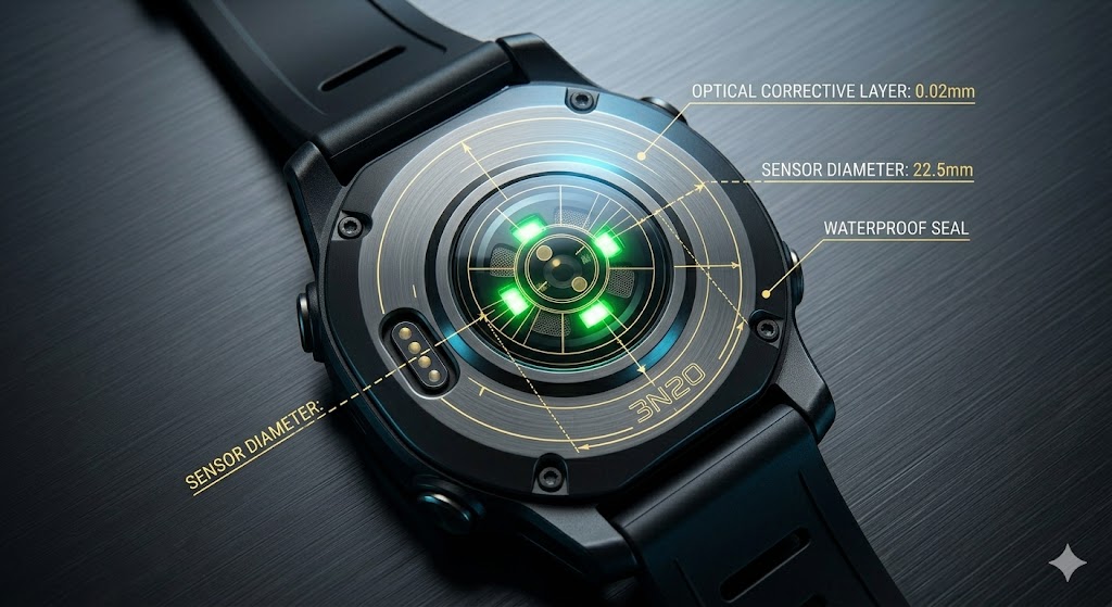 Smartwatch sensor diagram on the back